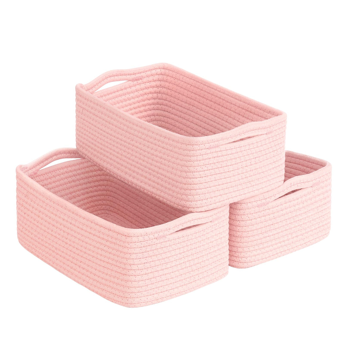Goodpick baskets 3-pack pink for clutter-free nursery storage and stylish home organization.