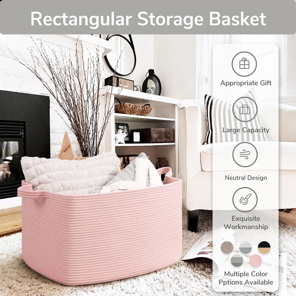 Goodpick bedroom storage basket blends decor with practical laundry storage.