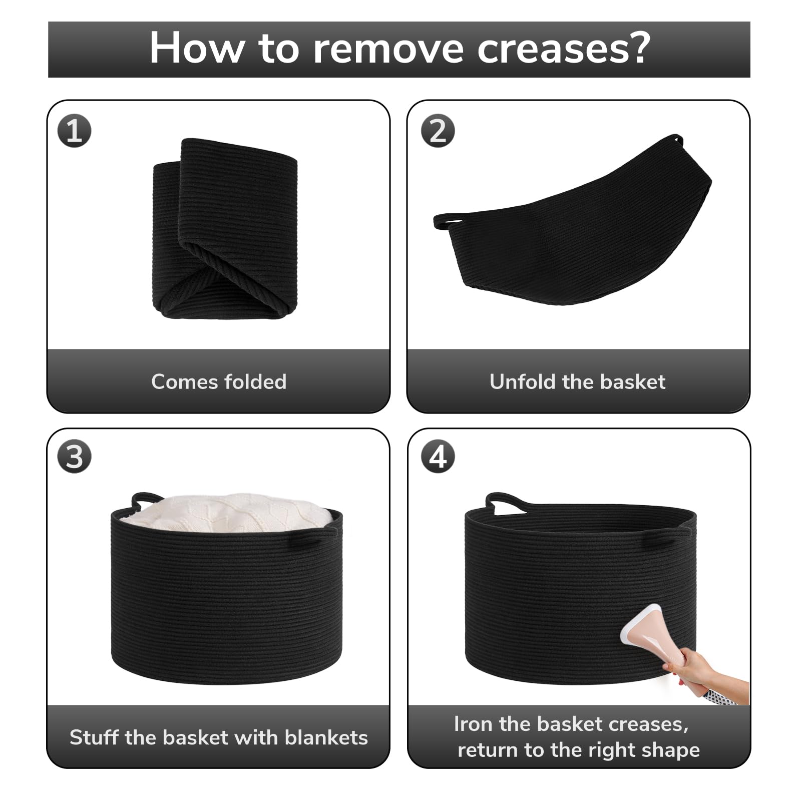 Goodpick Blanket Basket 65-liter capacity suitable for bulk storage, laundry, or gifting items