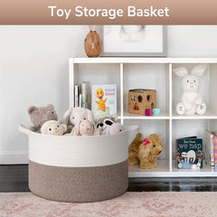 Goodpick Blanket Basket stores toys with breathable cotton rope and easy access.