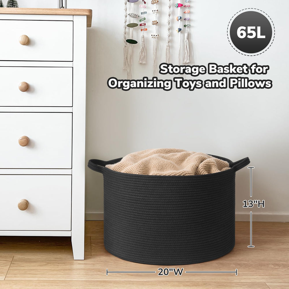 Goodpick Blanket Basket cotton-rope material offers soft touch ideal for kids and pets