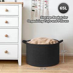 Goodpick Blanket Basket cotton-rope material offers soft touch ideal for kids and pets