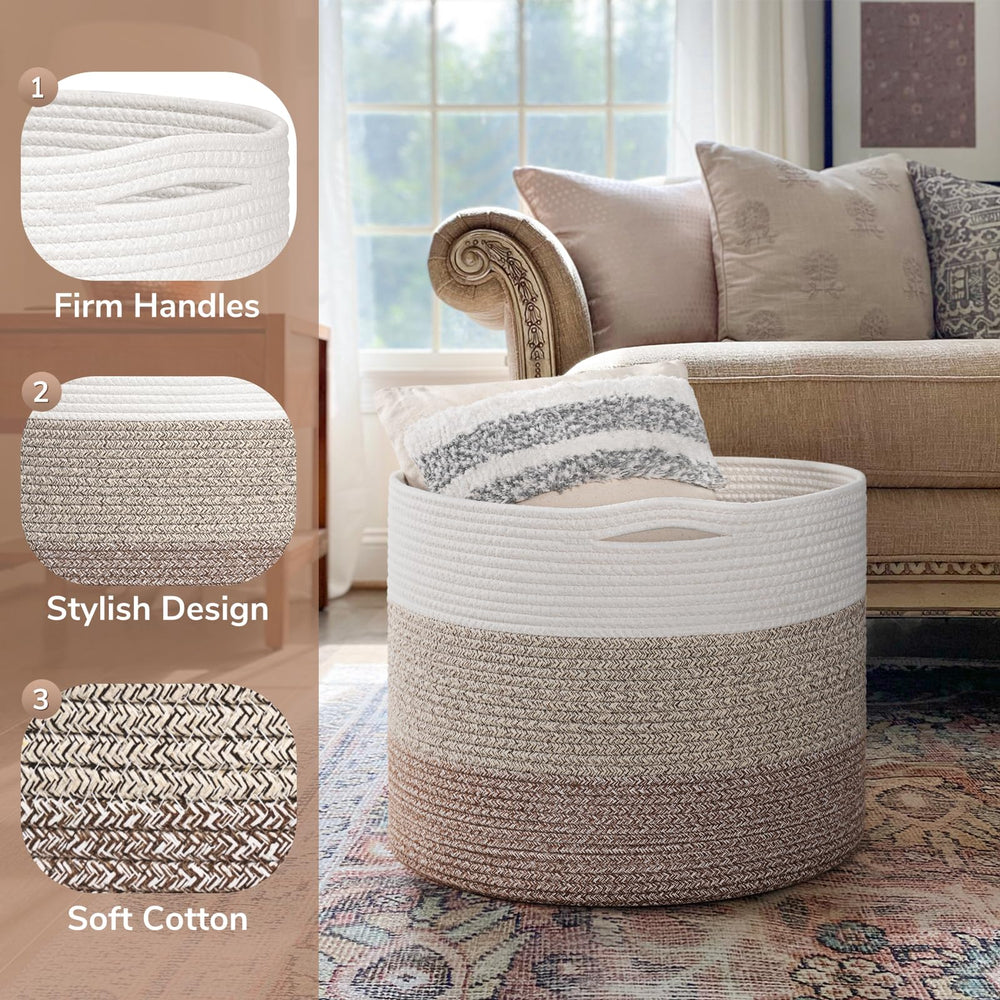 Goodpick blanket basket dimensions 15.8x13.8 inches for versatile storage