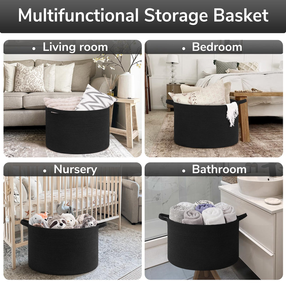 Goodpick Blanket Basket 19.7x12.6 inch dimensions fit blankets and toys neatly