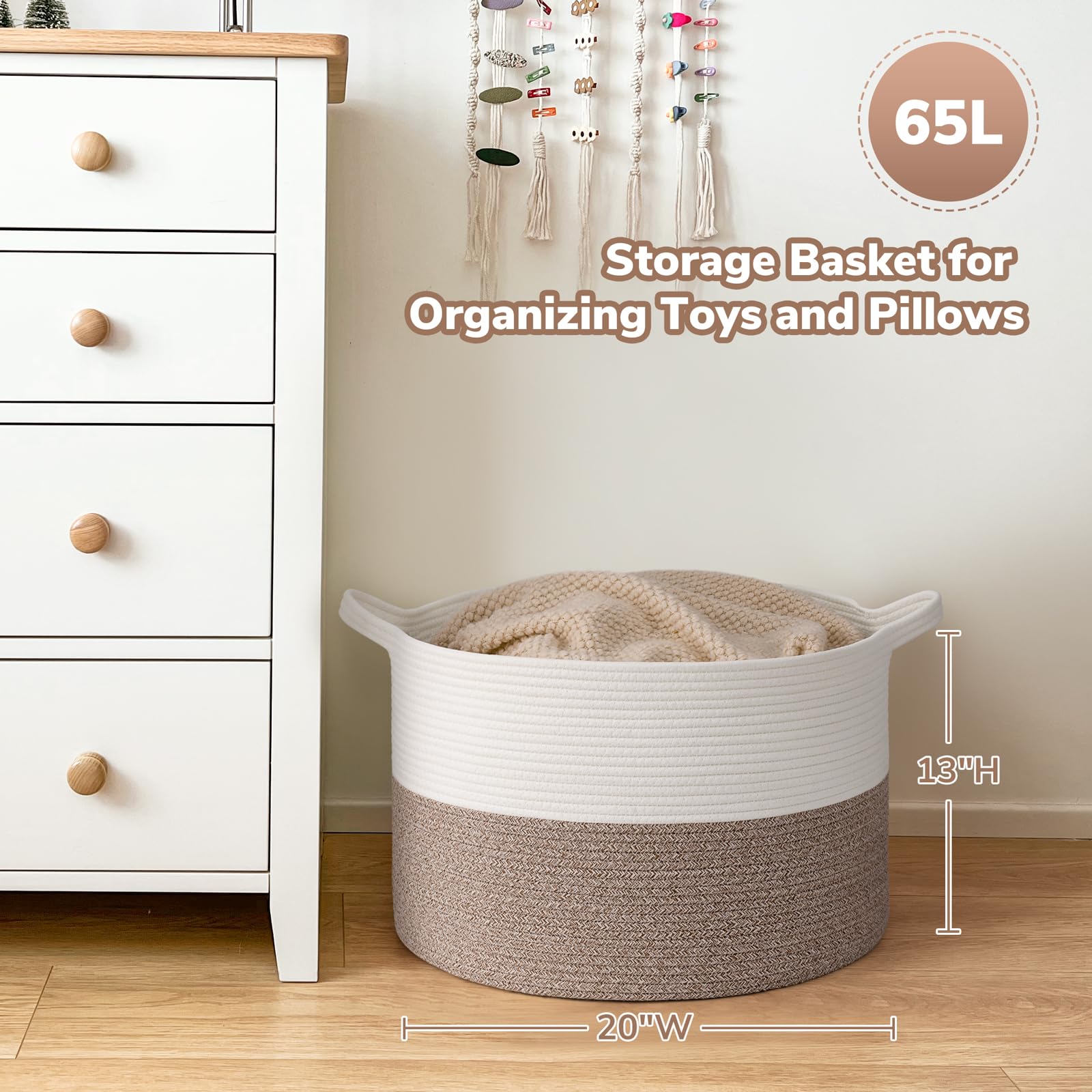Goodpick Blanket Basket for dorm rooms offers compact storage and portability.