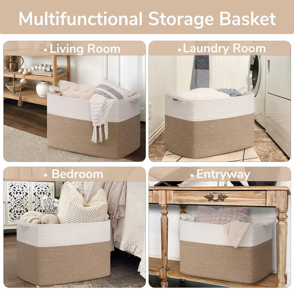 Goodpick blanket basket with sturdy handles for easy carry