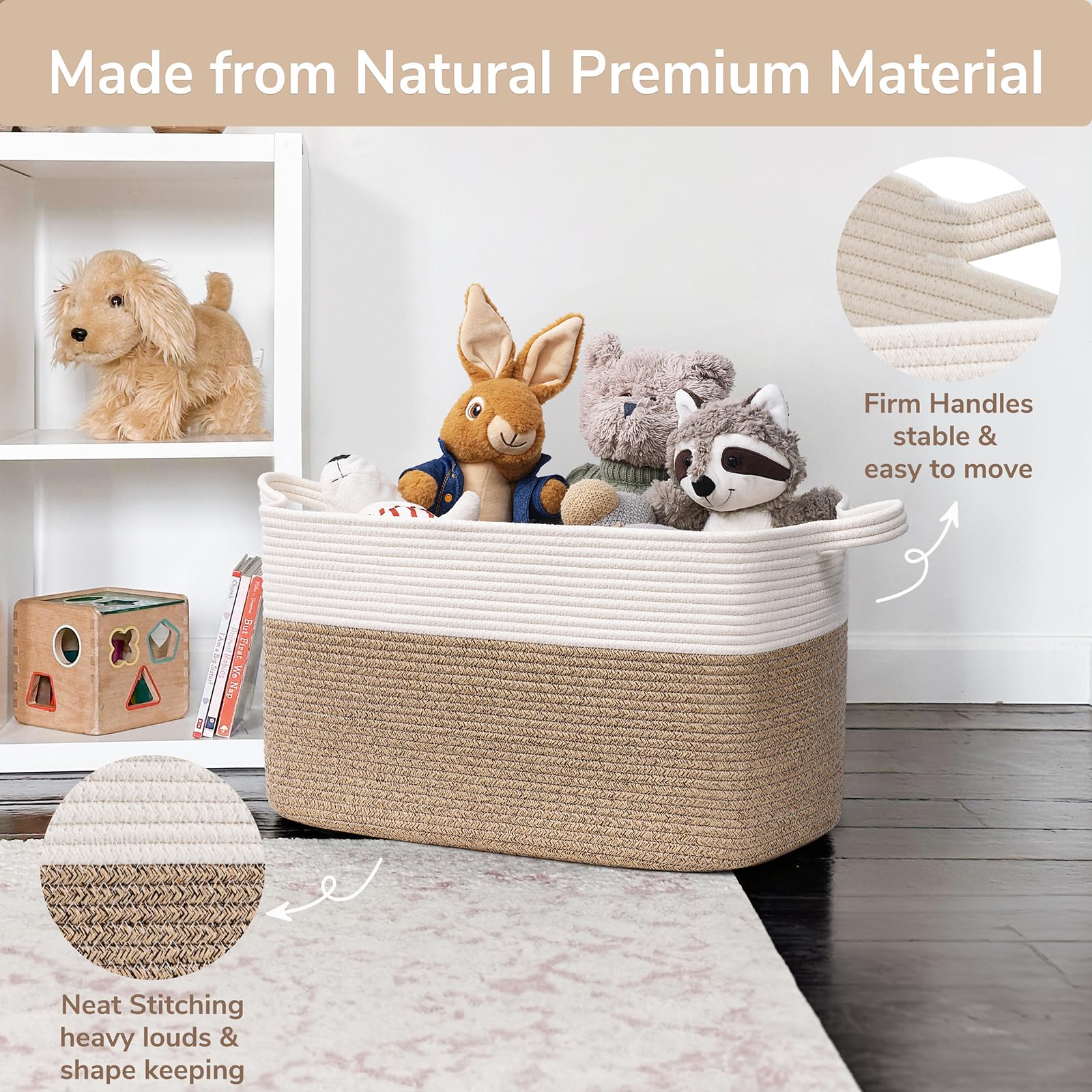 Goodpick blanket basket folded storage emphasizes space-saving design when not in use.