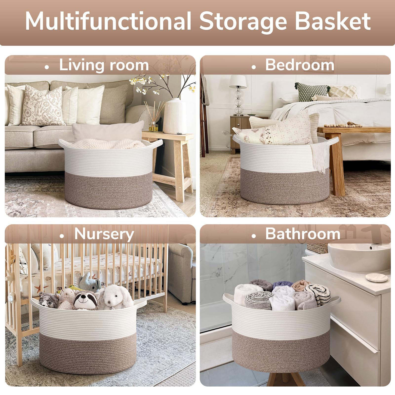 Goodpick Blanket Basket folds flat and reshapes when filled.