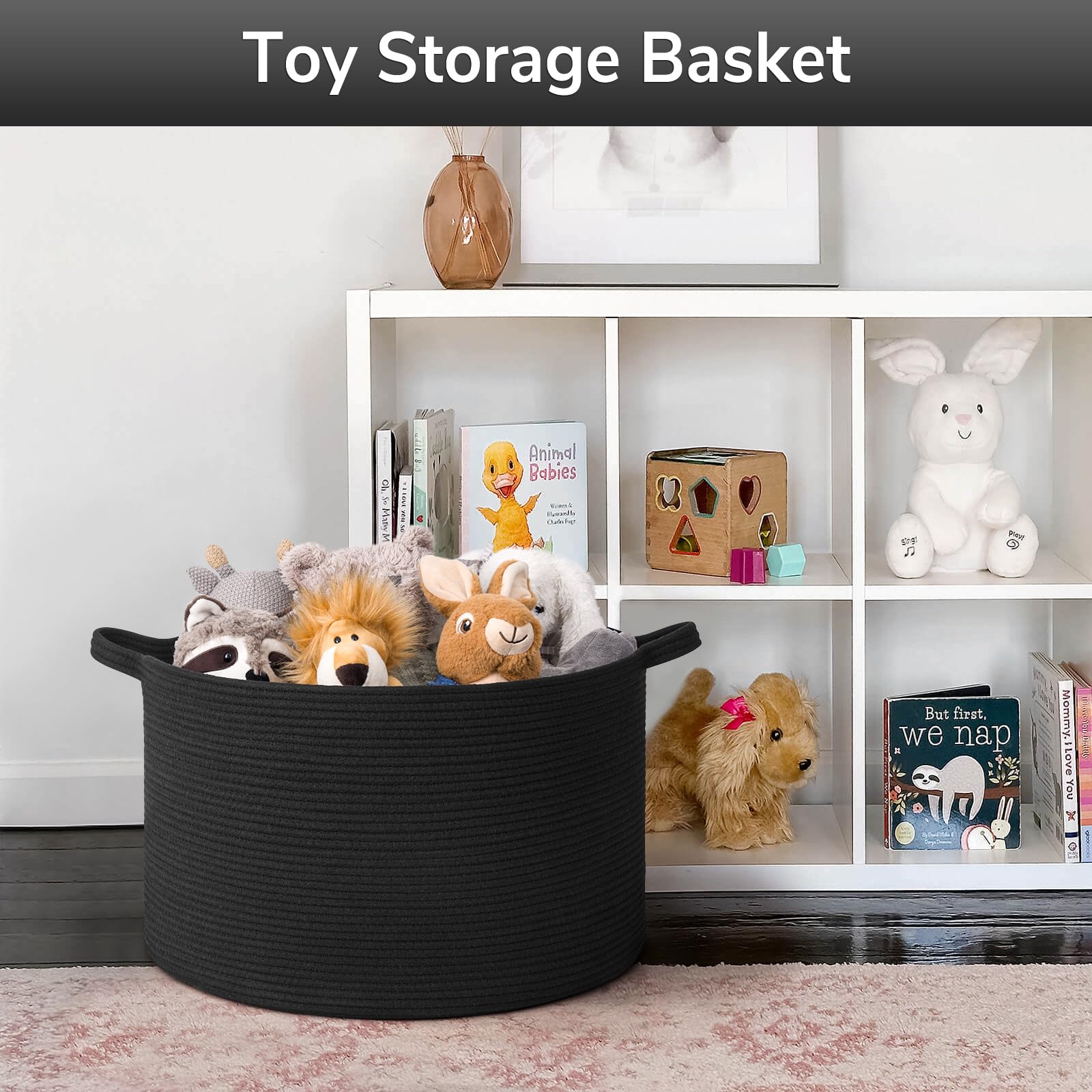Goodpick Blanket Basket living room decor demonstrates stylish storage that blends with home design