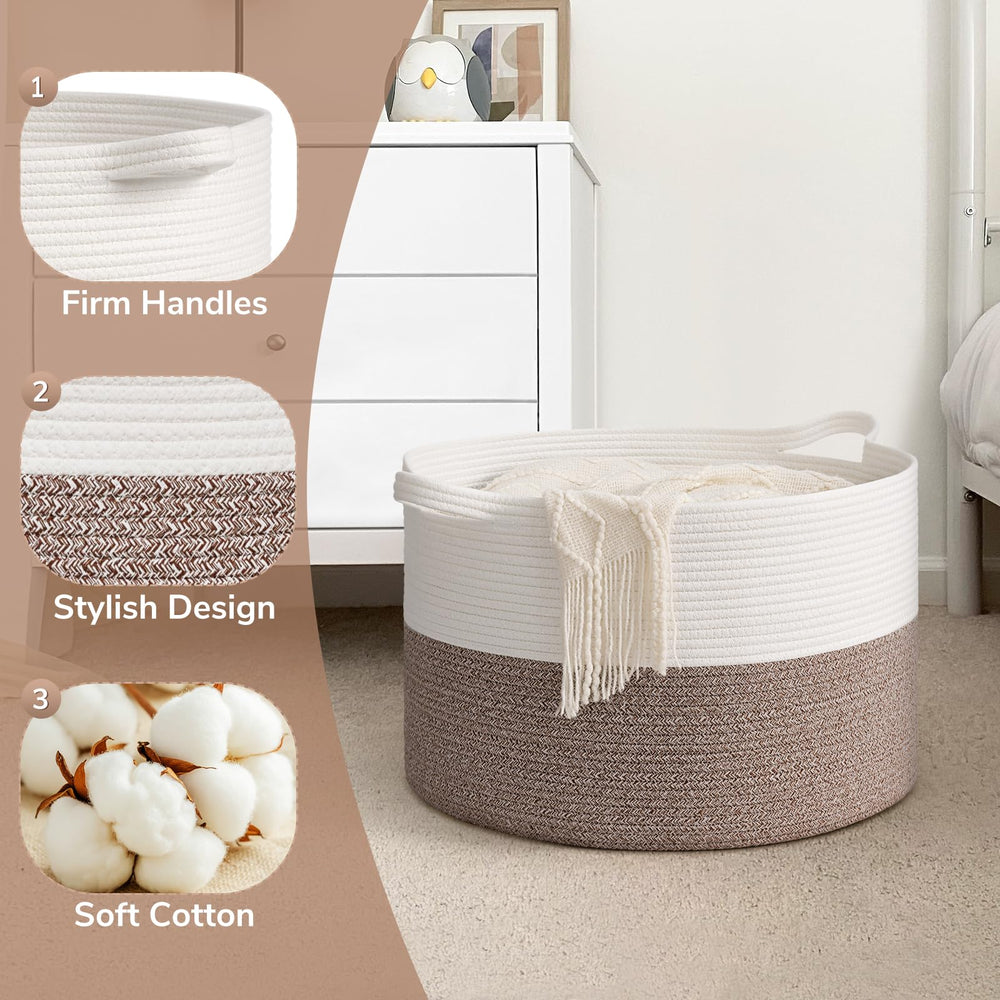 Goodpick Blanket Basket features two handles for easy carrying.