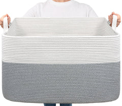 Goodpick blanket storage basket 85L with soft cotton rope keeps spaces tidy.