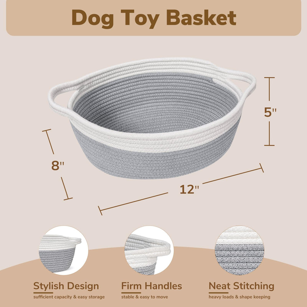 Goodpick cotton rope basket nursery gray; soft, durable storage for toys and clothes.