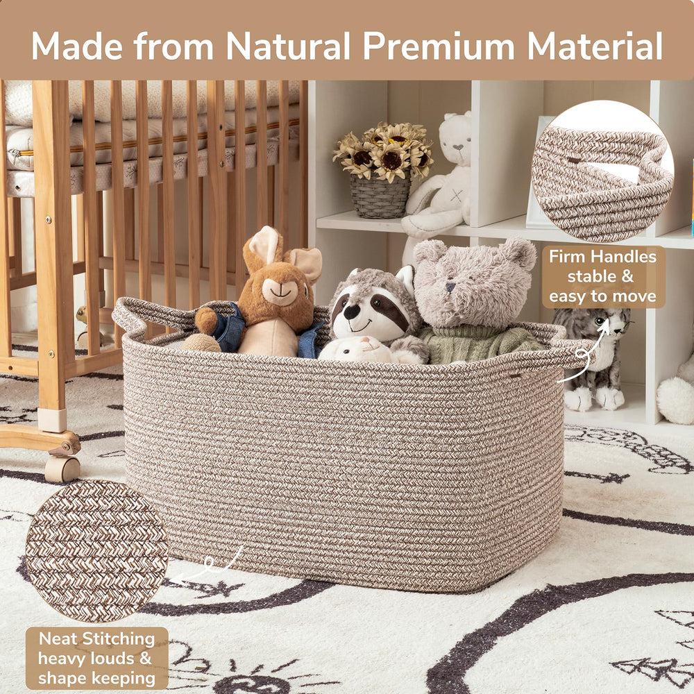 Goodpick basket's soft cotton rope material is gentle for kids and pets