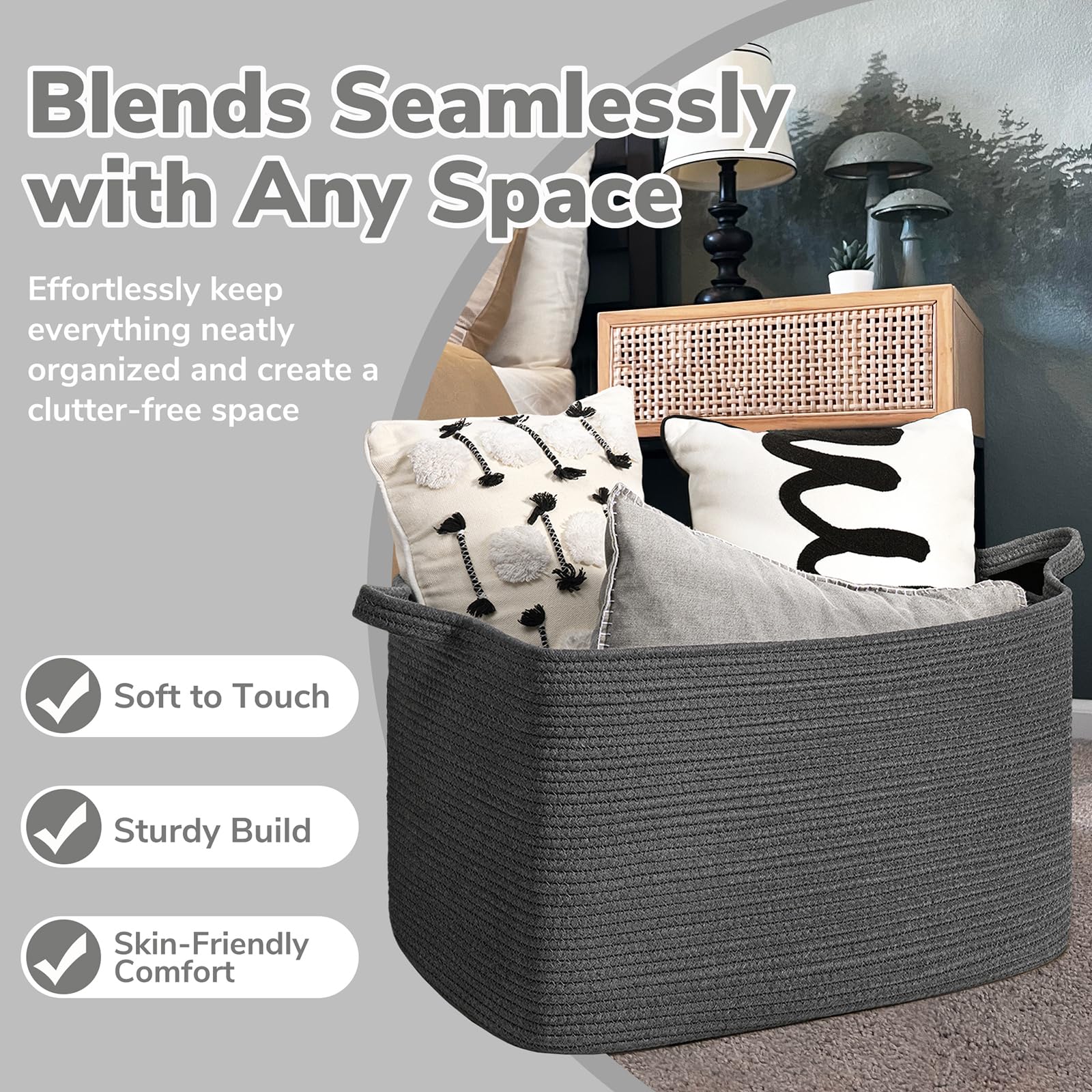 Goodpick decorative basket proves versatile across rooms while improving tidiness
