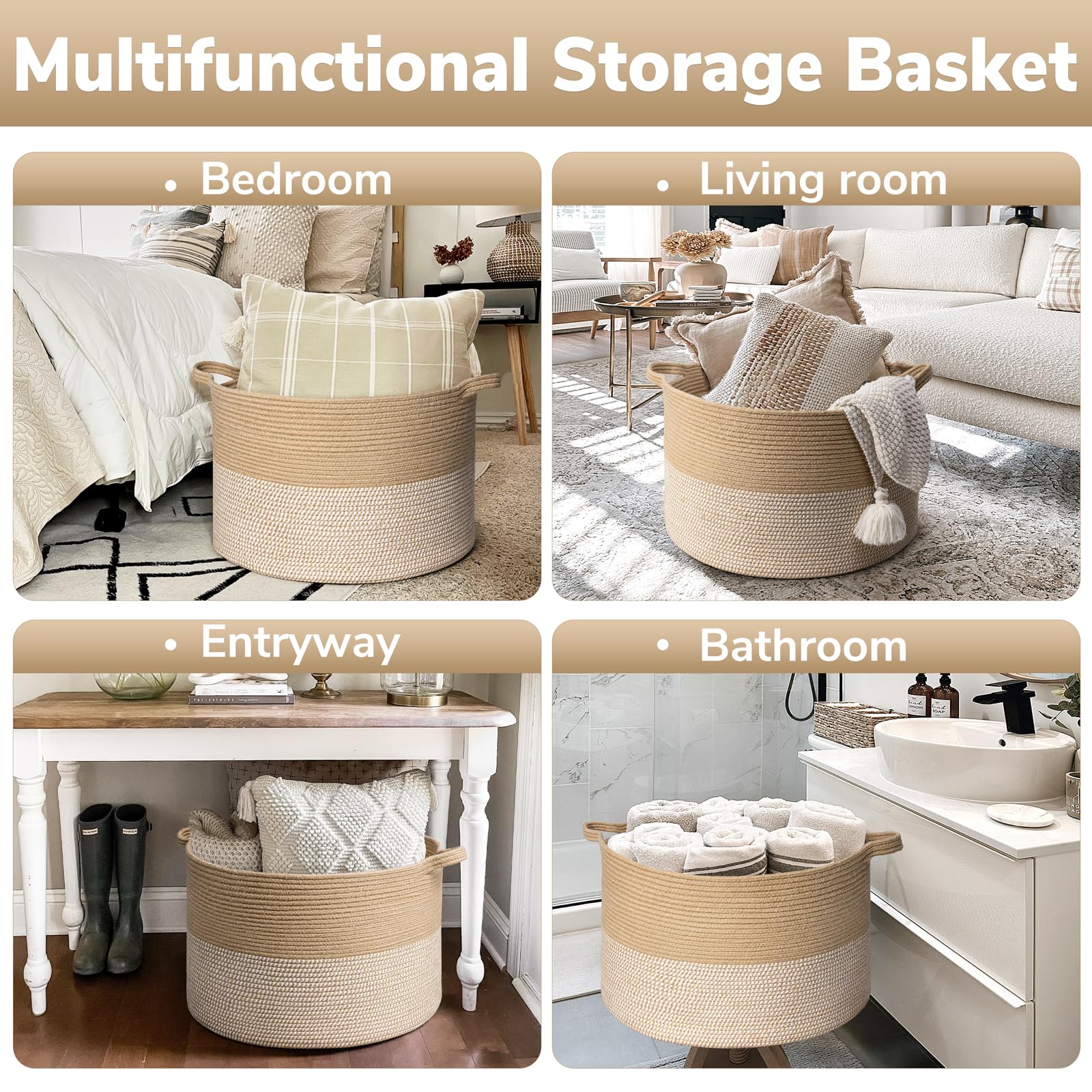Goodpick basket with easy-carry handles simplifies room-to-room transport