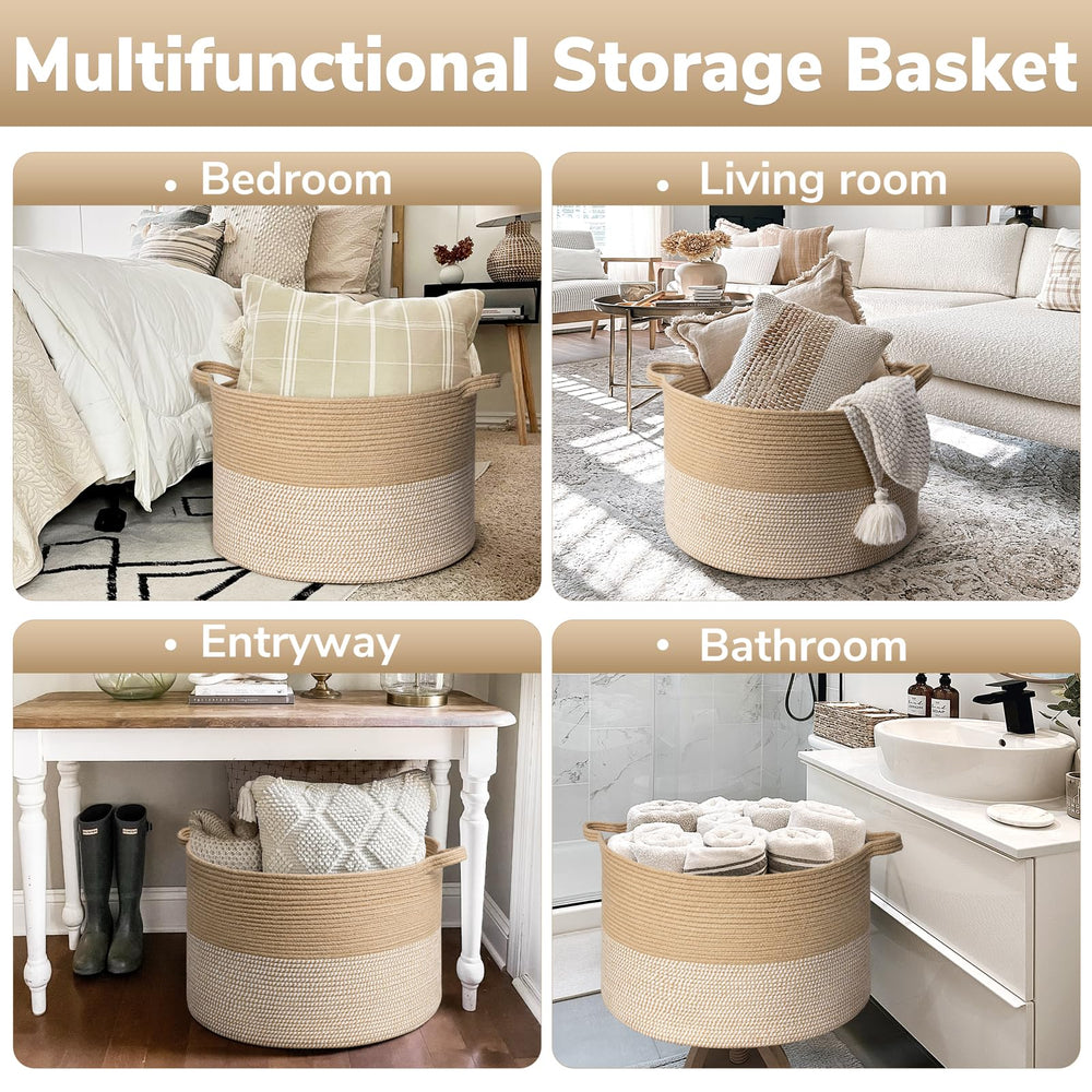 Goodpick basket with easy-carry handles simplifies room-to-room transport