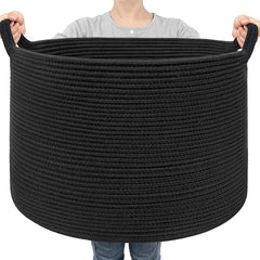Goodpick large blanket basket 22x14 black with 90L capacity for home storage.