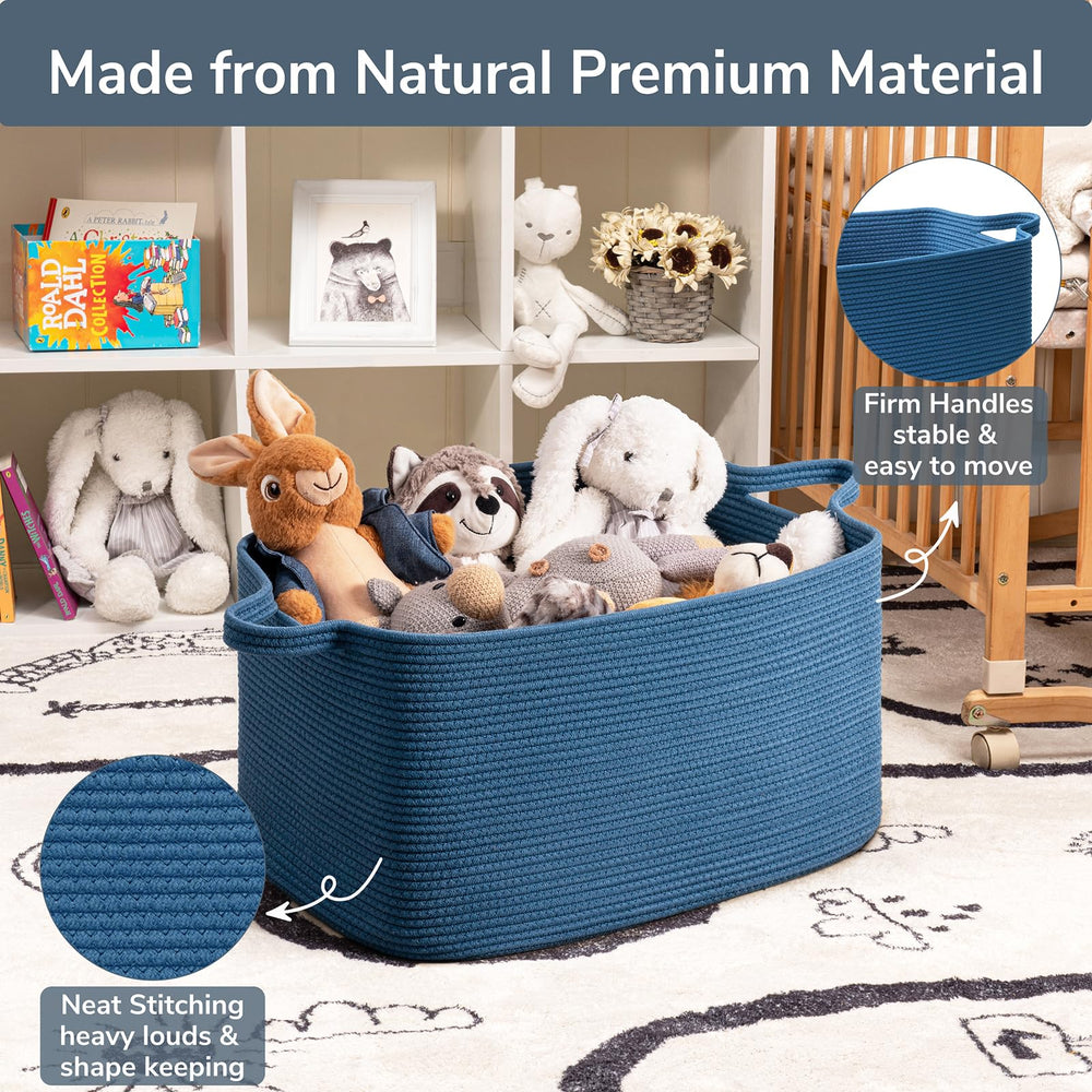 Goodpick large blanket basket with blankets and towels neatly stored