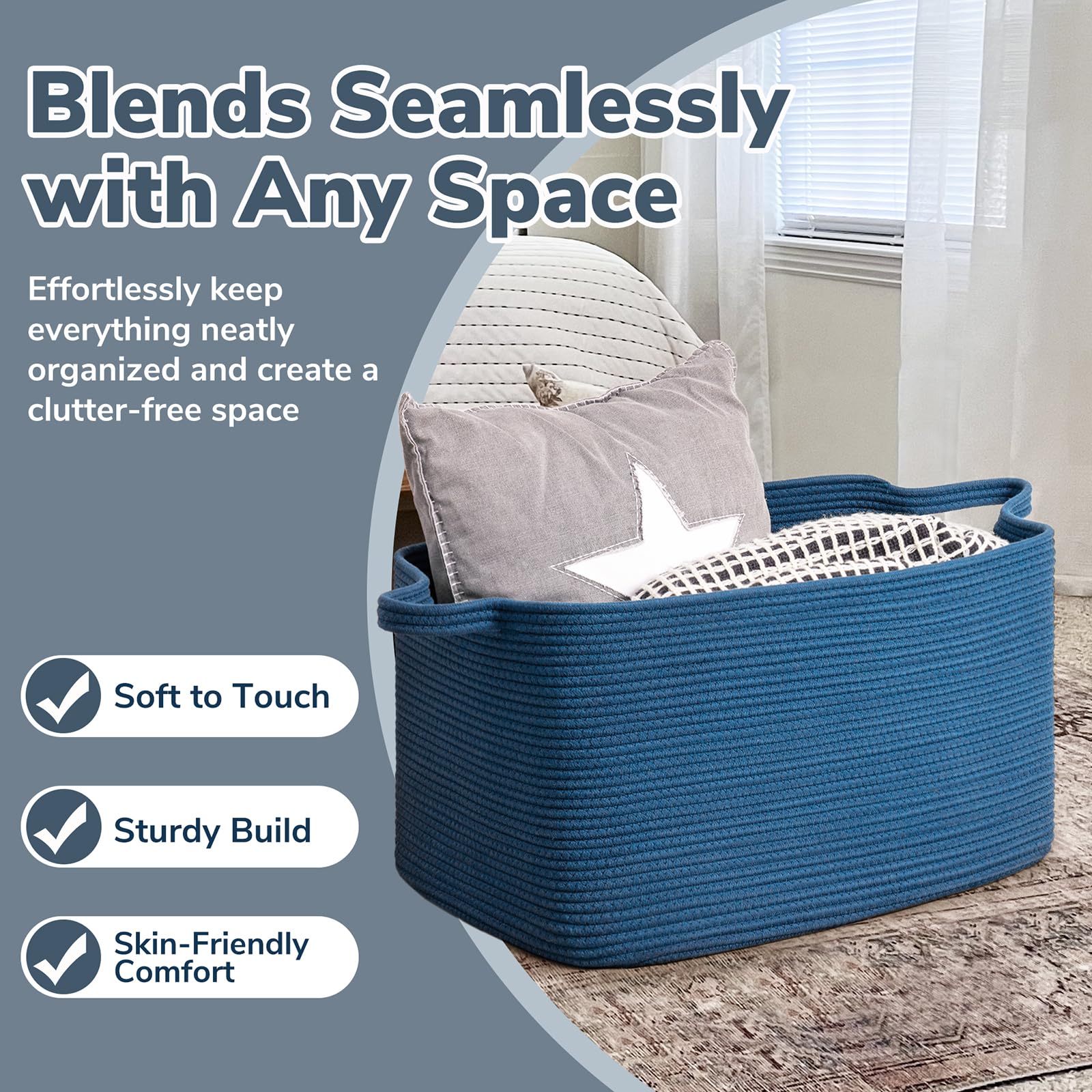 Goodpick large blanket basket folded for transport showing quick shape recovery