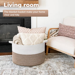 Goodpick large storage basket folded shipping closeup reveals creases that recover with filling