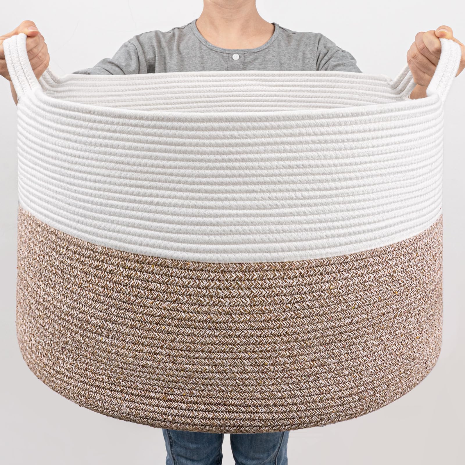 Goodpick large storage basket front view shows 83L capacity for dorm organization
