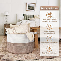 Goodpick large storage basket living room decor closeup highlighting stylish design and organization