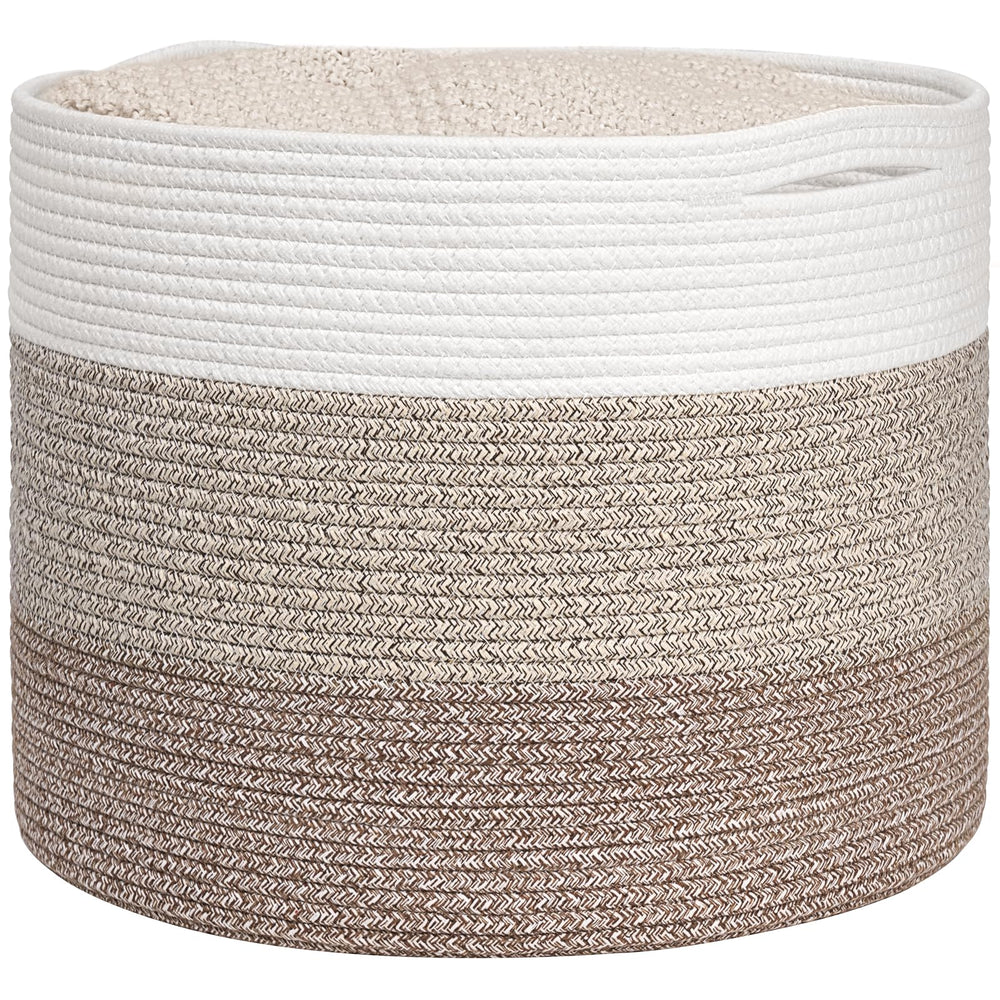 Goodpick Large Woven Basket for blanket storage enhances living room organization