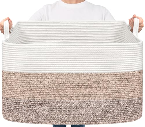 Goodpick large woven basket front view for tidy nursery storage and toy organization