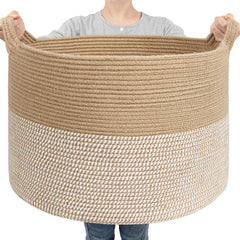 Goodpick large woven storage basket for blanket storage keeps blankets organized with chic decor