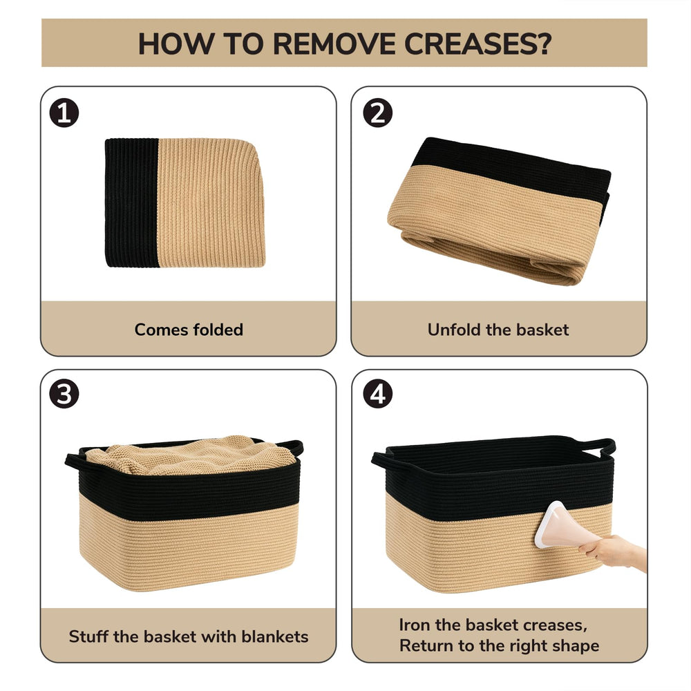 Goodpick large basket folded flat for space-saving storage when not in use