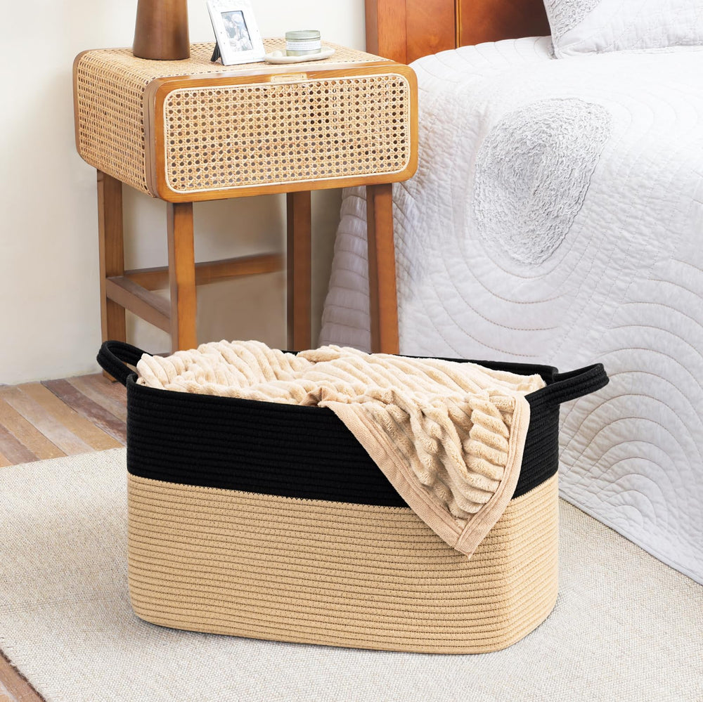 Goodpick basket in bedroom used to store clothes and towels neatly