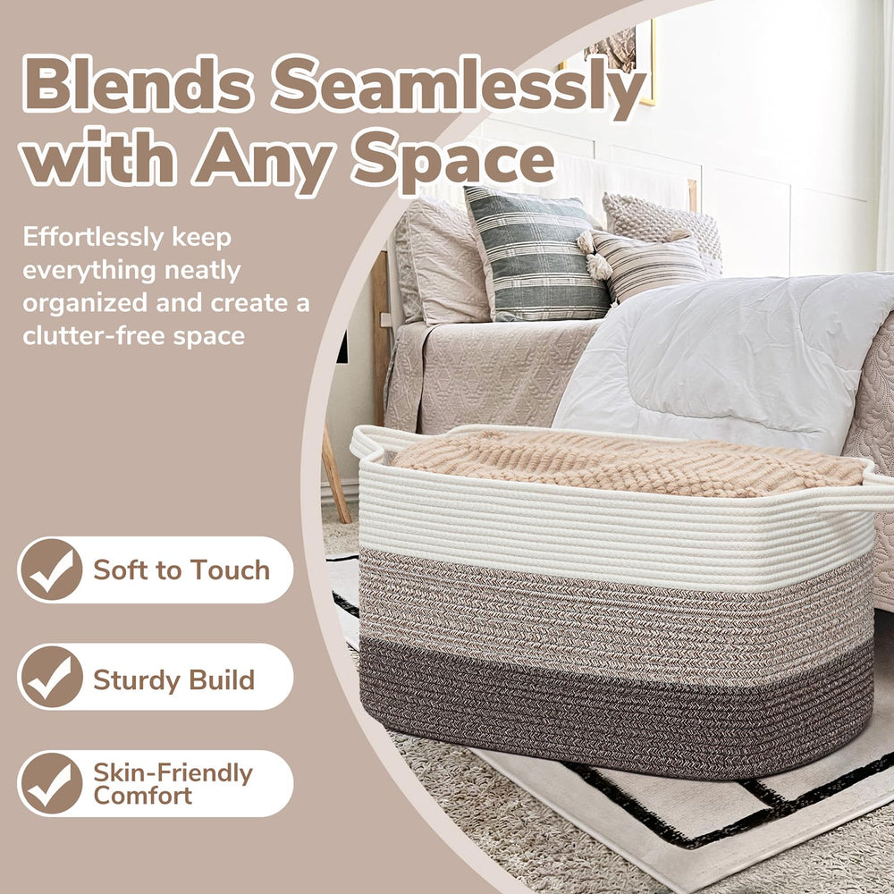 Goodpick neutral-toned basket blends with decor while concealing items stylishly