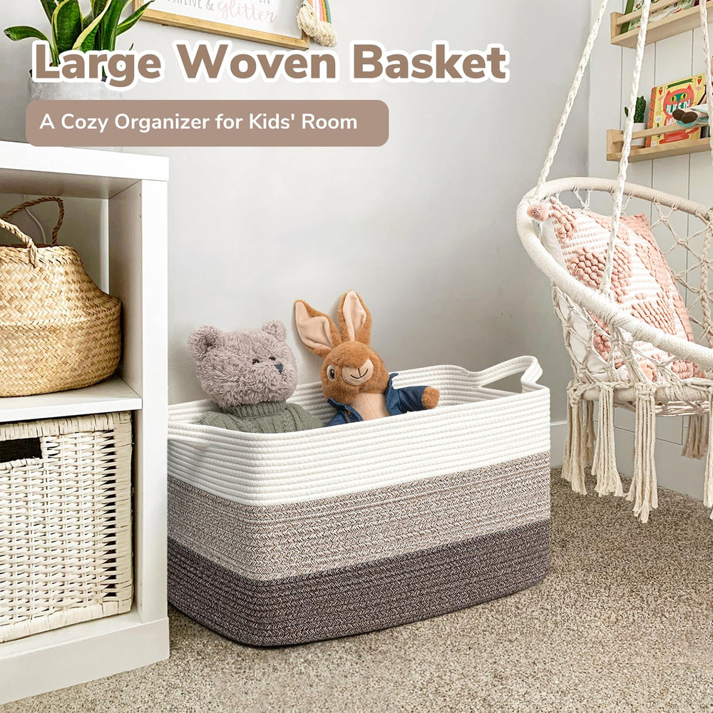 Goodpick storage basket rectangle design placed on a shelf to reduce clutter