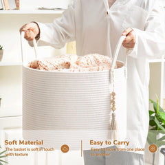 Goodpick laundry basket cotton rope close-up highlighting soft durable material.