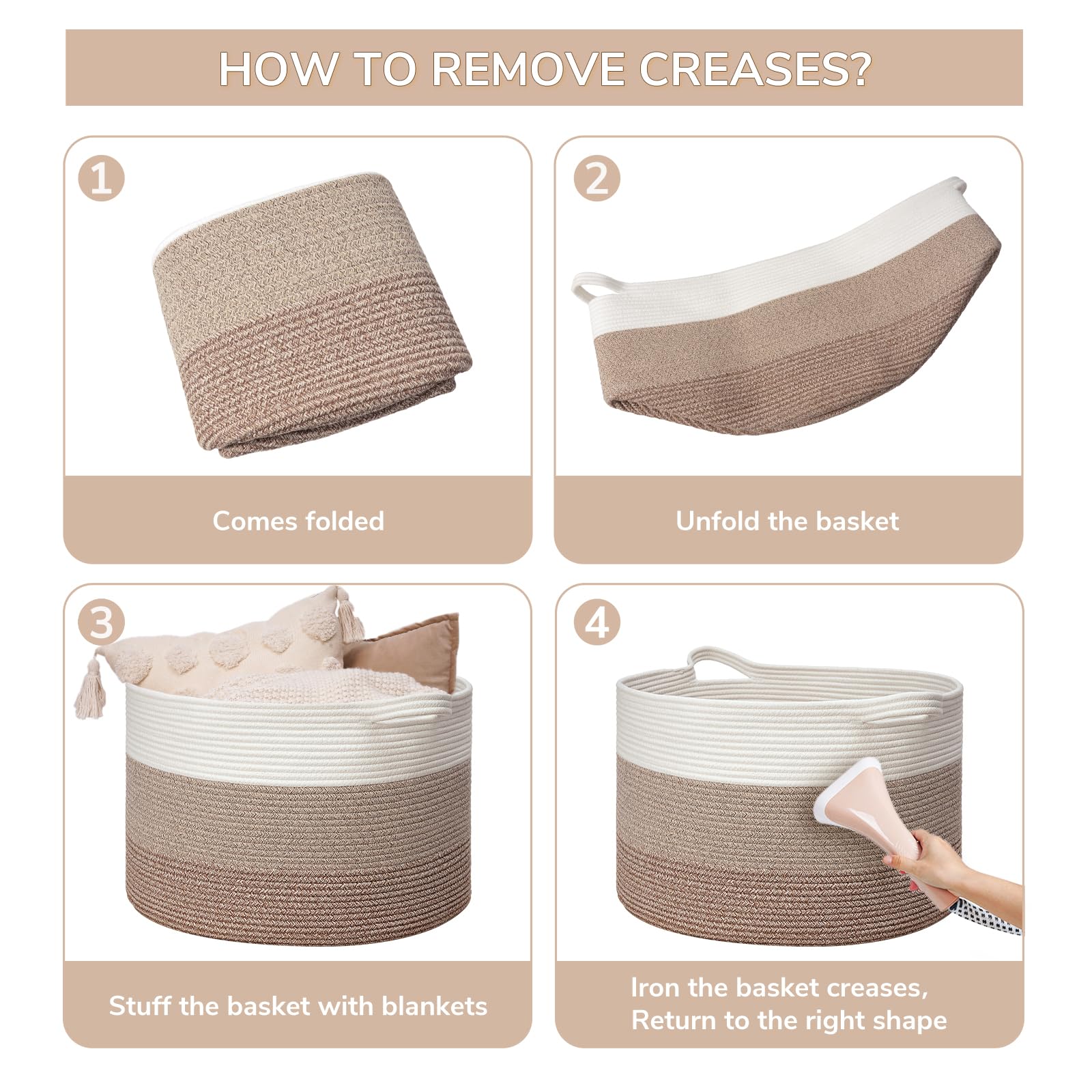Goodpick laundry basket multi-use demonstrates versatility for blankets and toys.