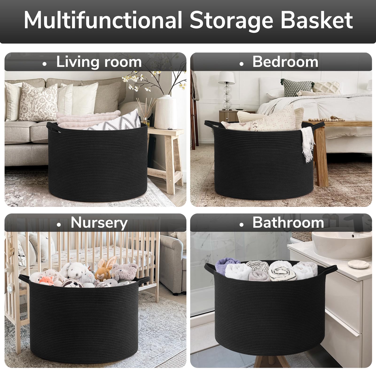 Goodpick large capacity laundry hamper helps simplify laundry day and toy tidy-ups.
