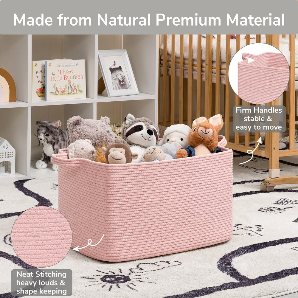Goodpick laundry-room basket organizes towels and clothes with easy transport.