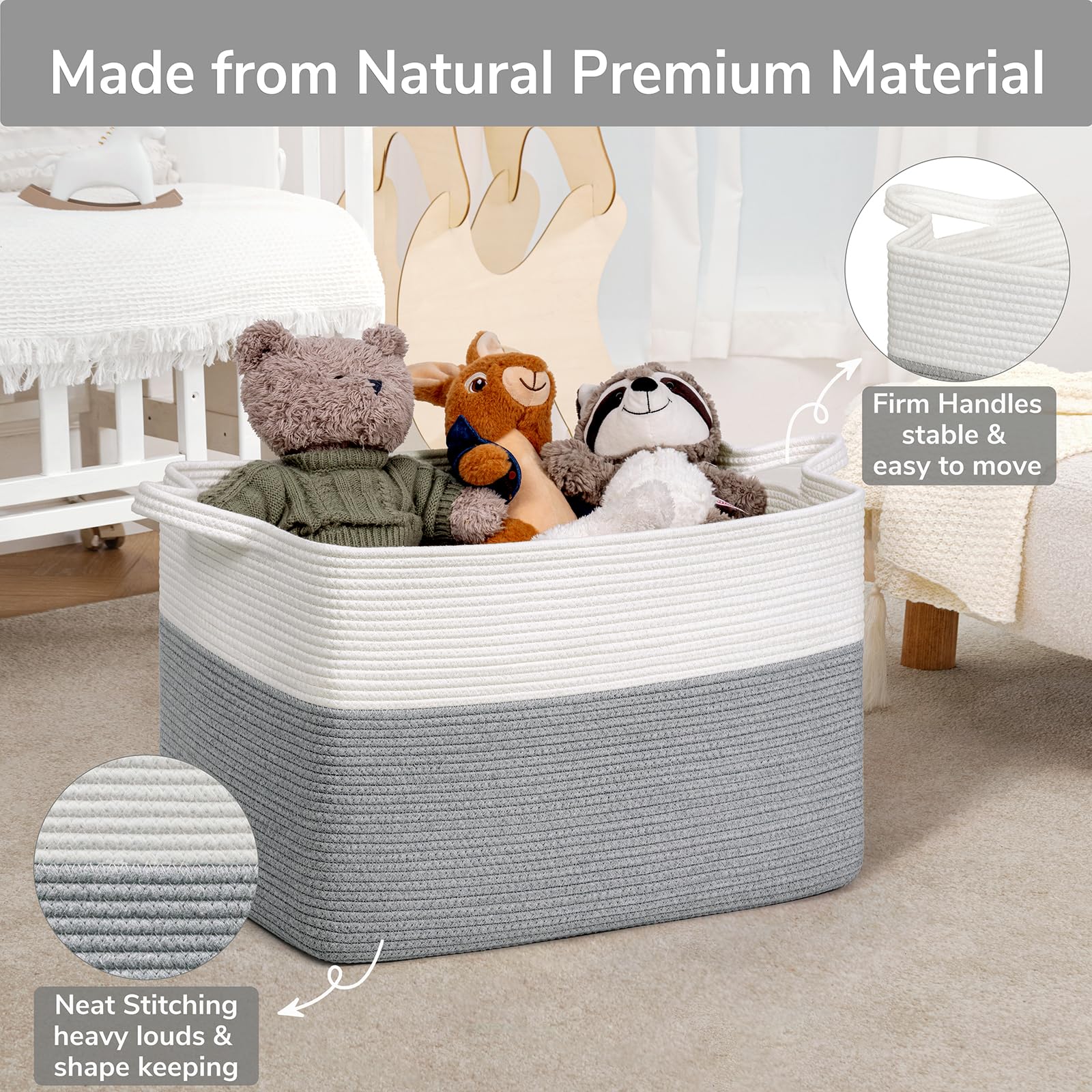 Goodpick laundry-room storage basket helps sort towels and clothes and move easily.