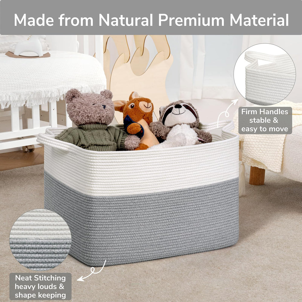 Goodpick laundry-room storage basket helps sort towels and clothes and move easily.
