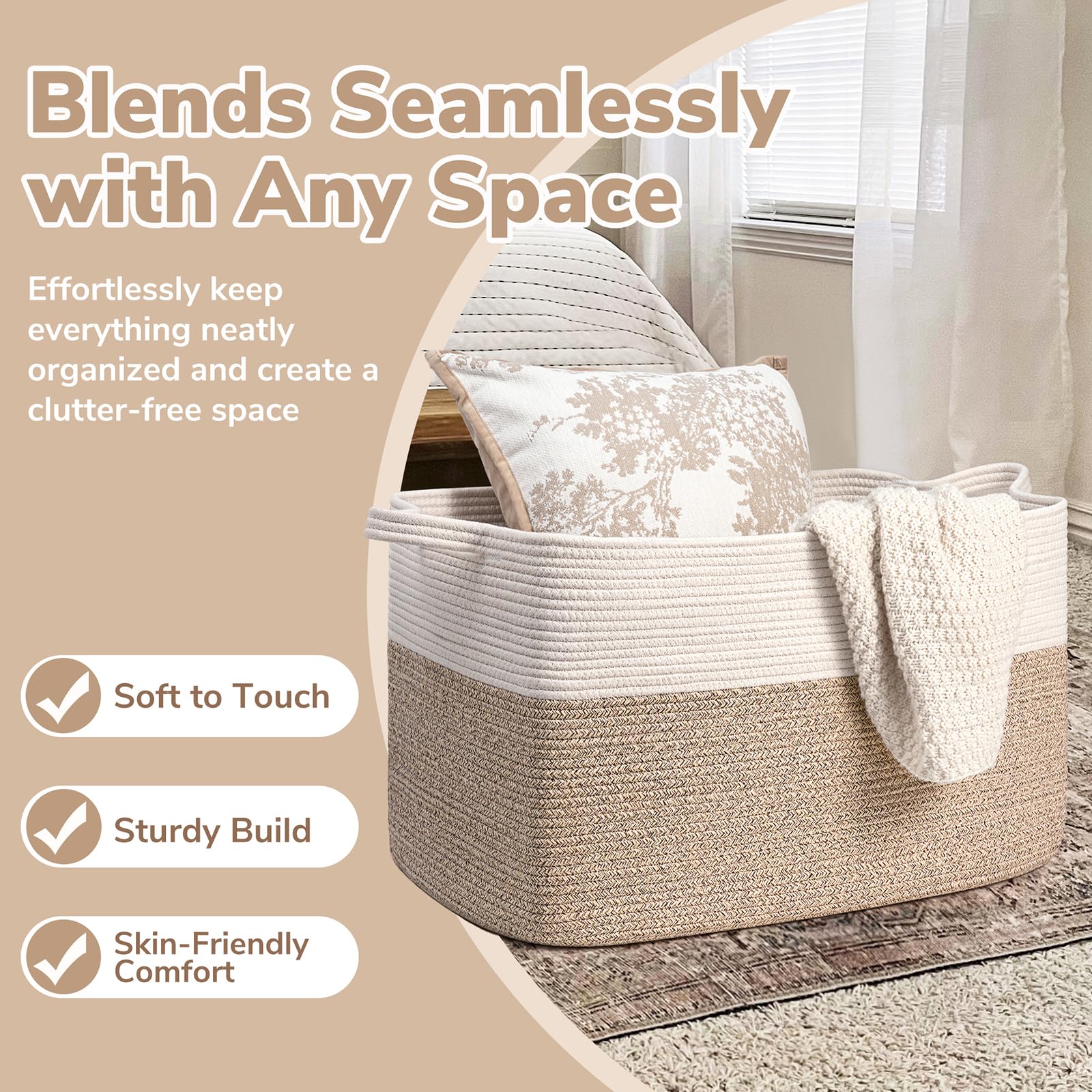 Goodpick laundry-room storage basket helps organize towels and clothing.