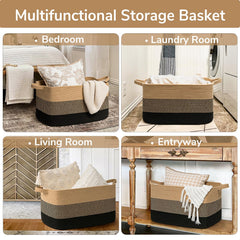 Goodpick versatile storage basket blends with decor while holding blankets, towels, or toys.