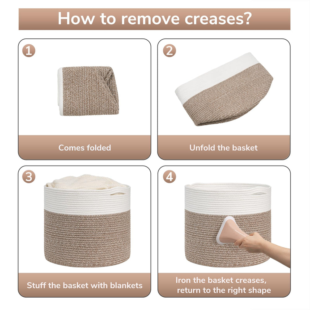 Goodpick neutral color helps this basket fit any cabinet or corner.