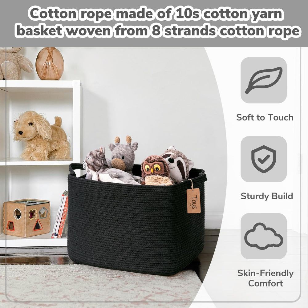 Goodpick nursery cotton rope basket adds soft texture to kids' play area.