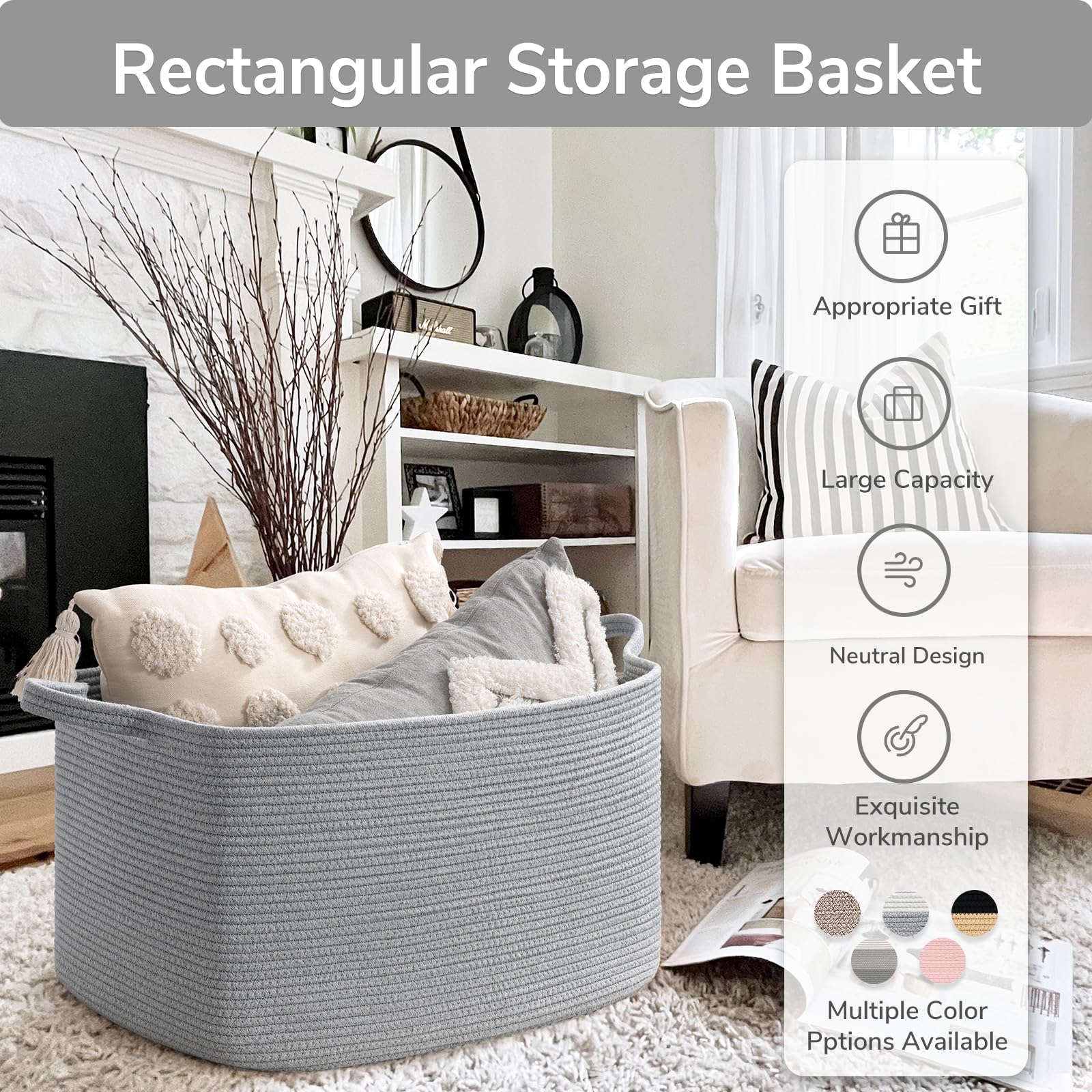 Goodpick nursery-decor basket blends into décor while staying practical for organizing.