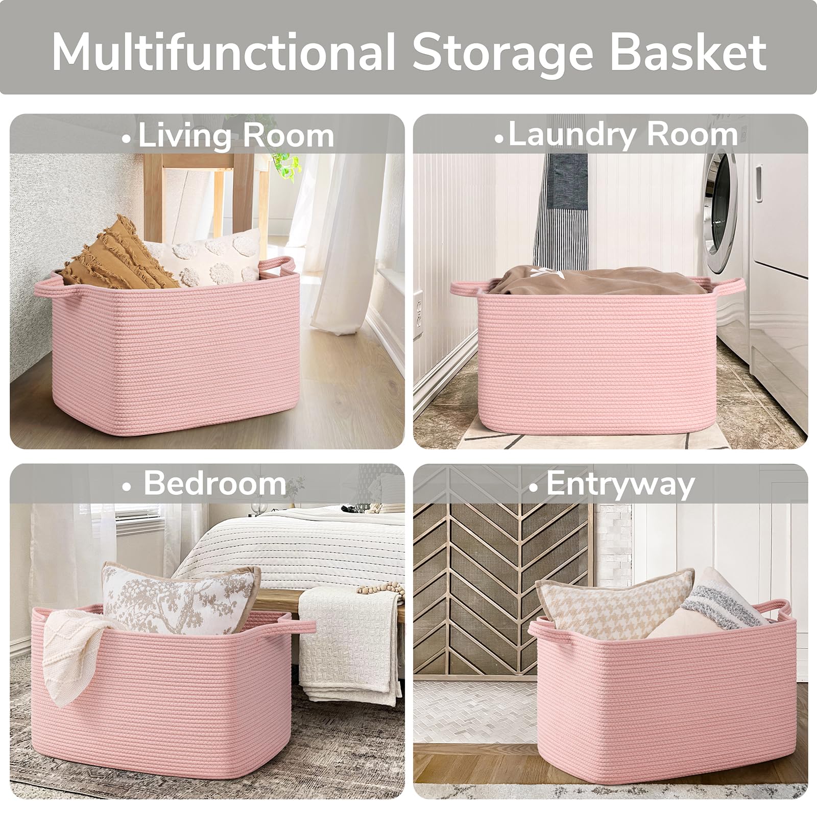 Goodpick nursery basket stores plush toys and blankets within gentle reach.