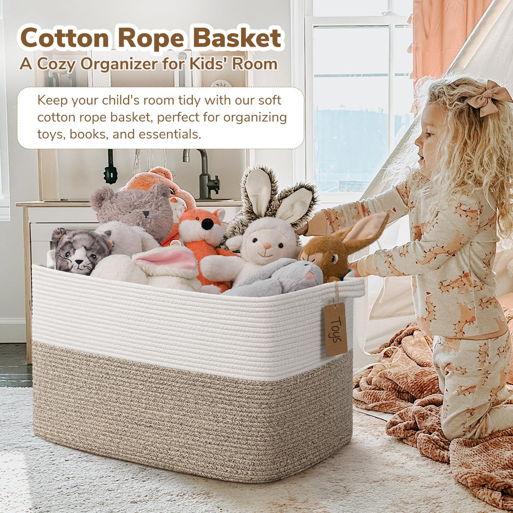 Goodpick rectangle nursery toy box with handles keeps toys tidy