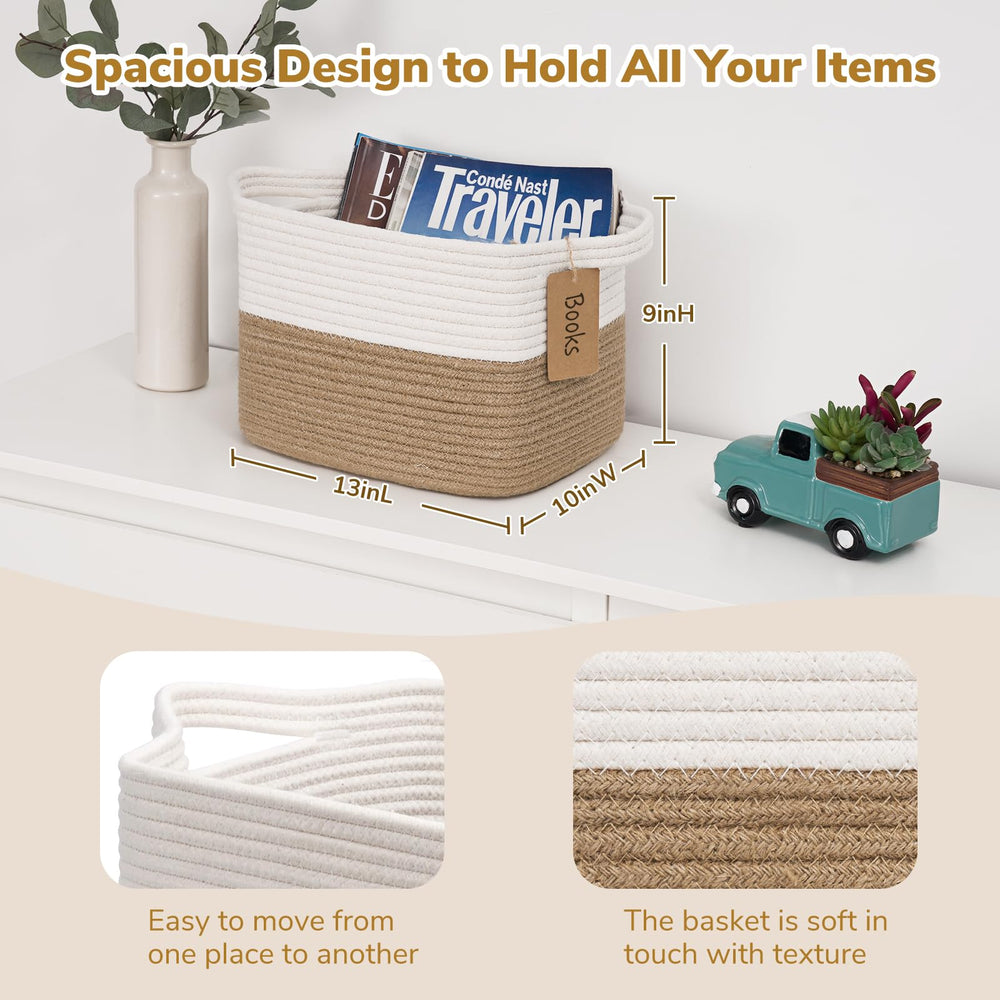 Goodpick rectangular basket shows dimensions for compact space planning.