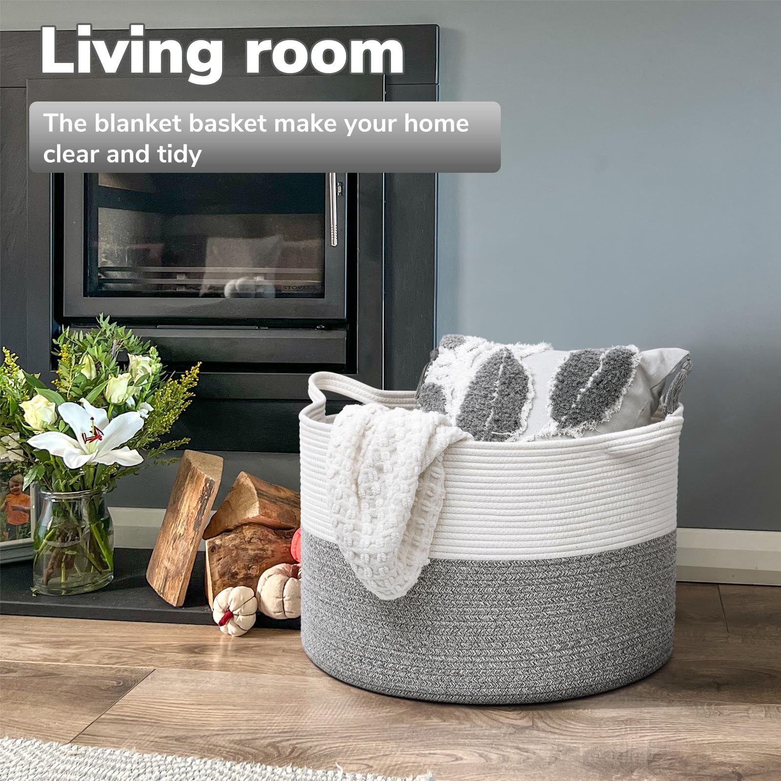 Goodpick rope basket blanket storage demonstrates versatile organization in living spaces.