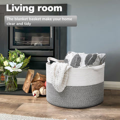Goodpick rope basket blanket storage demonstrates versatile organization in living spaces.