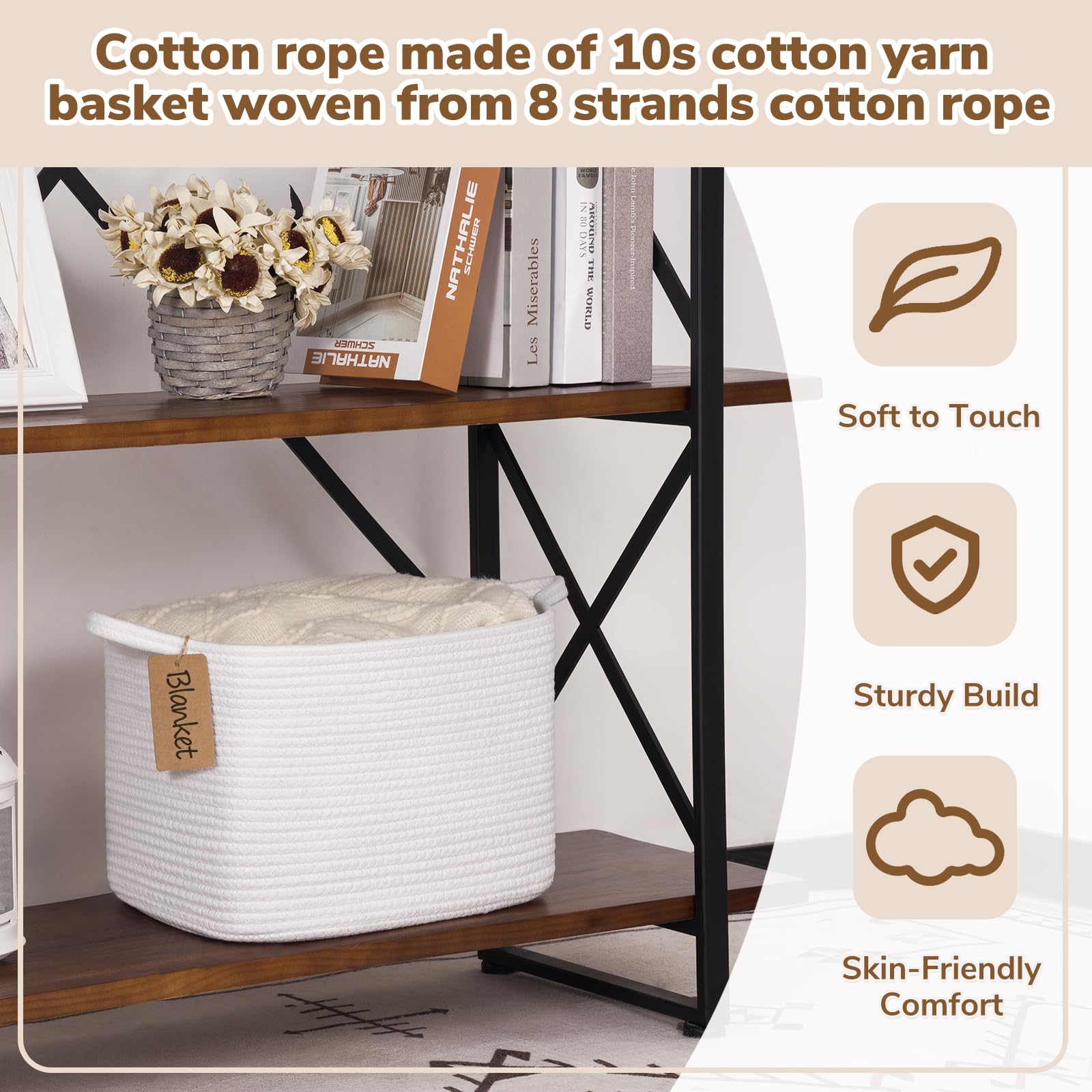Goodpick rope basket folded shape returns to form when filled.